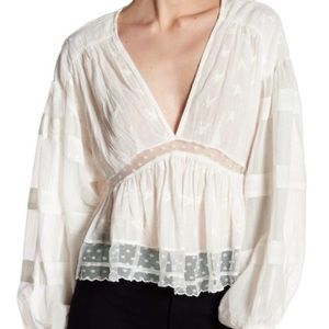 Free People Nostalgic Feels Lace Blouse Size L